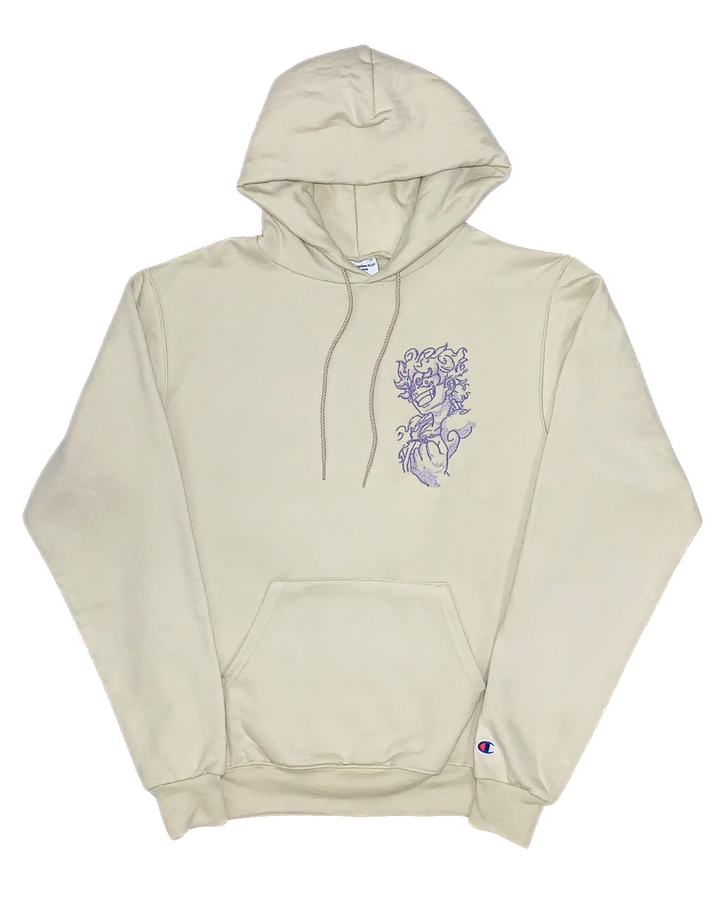 Flat Lay of Gear Five Luffy One Piece Hoodie Sweater with Minimalistic Embroidered Design 