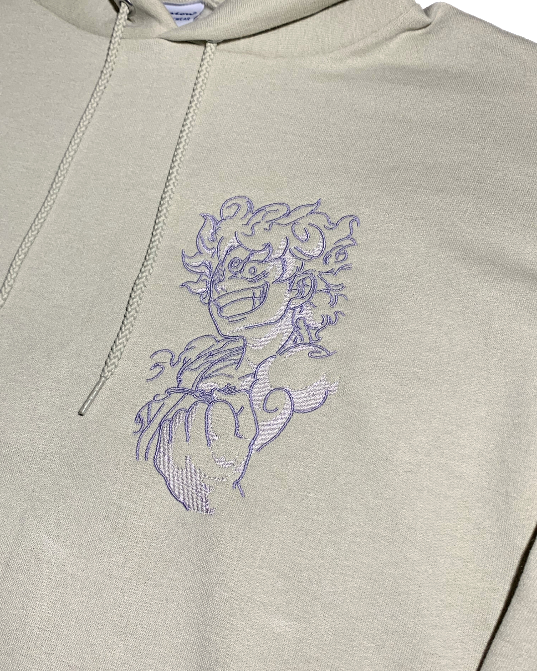 Close up Gear Five Luffy One Piece Hoodie Sweater with Minimalistic Embroidered Design 